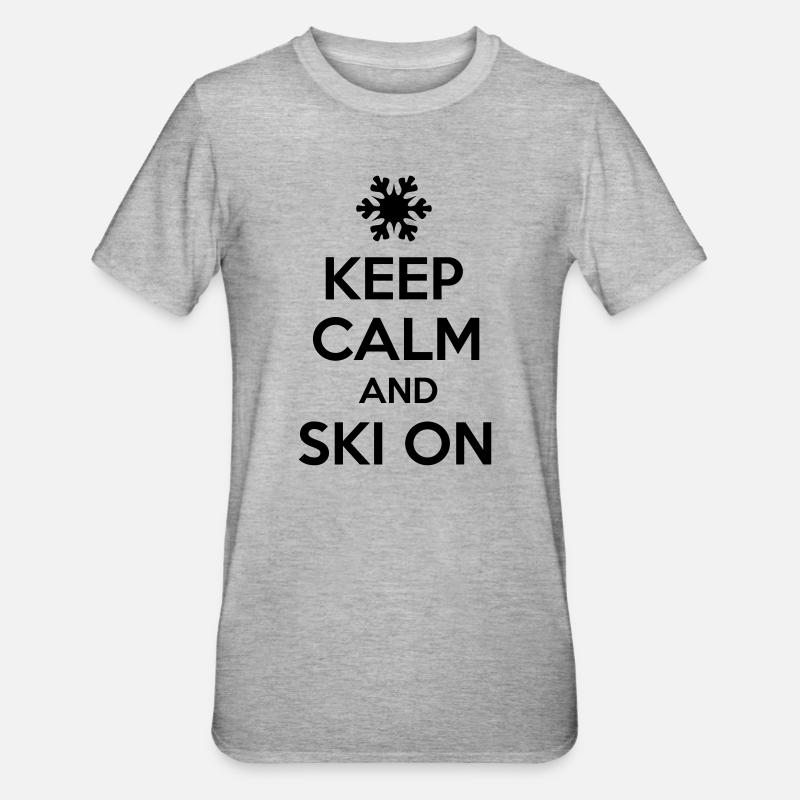 Ski - T-shirt polycoton Unisexe - gris chiné