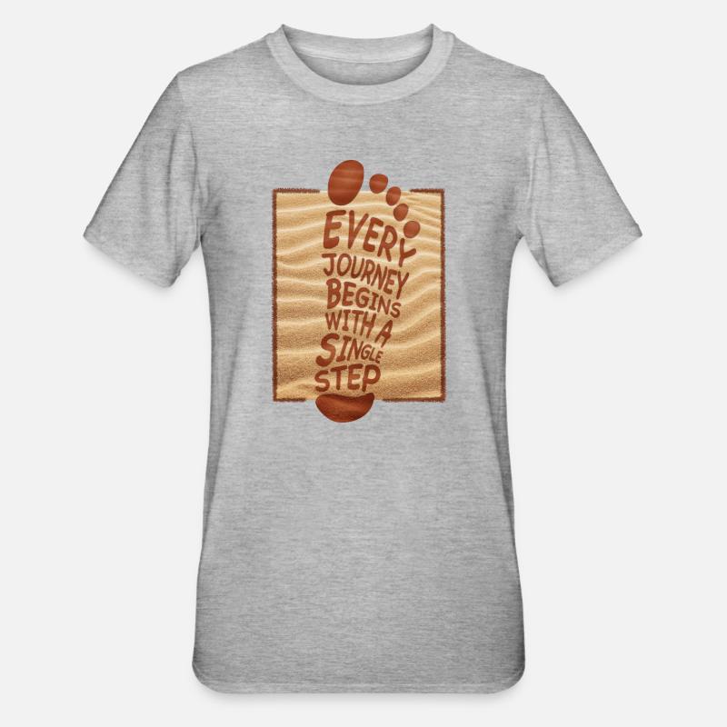 Vacances d’été à la plage Sable - T-shirt polycoton Unisexe - gris chiné