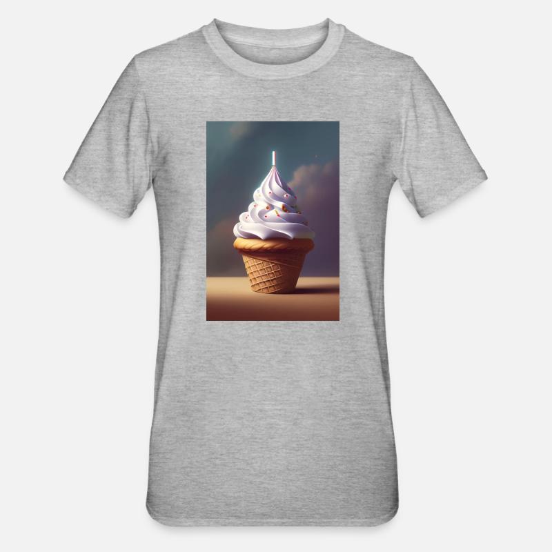 Eiscreme - Unisex Polycotton T-Shirt - Grau meliert