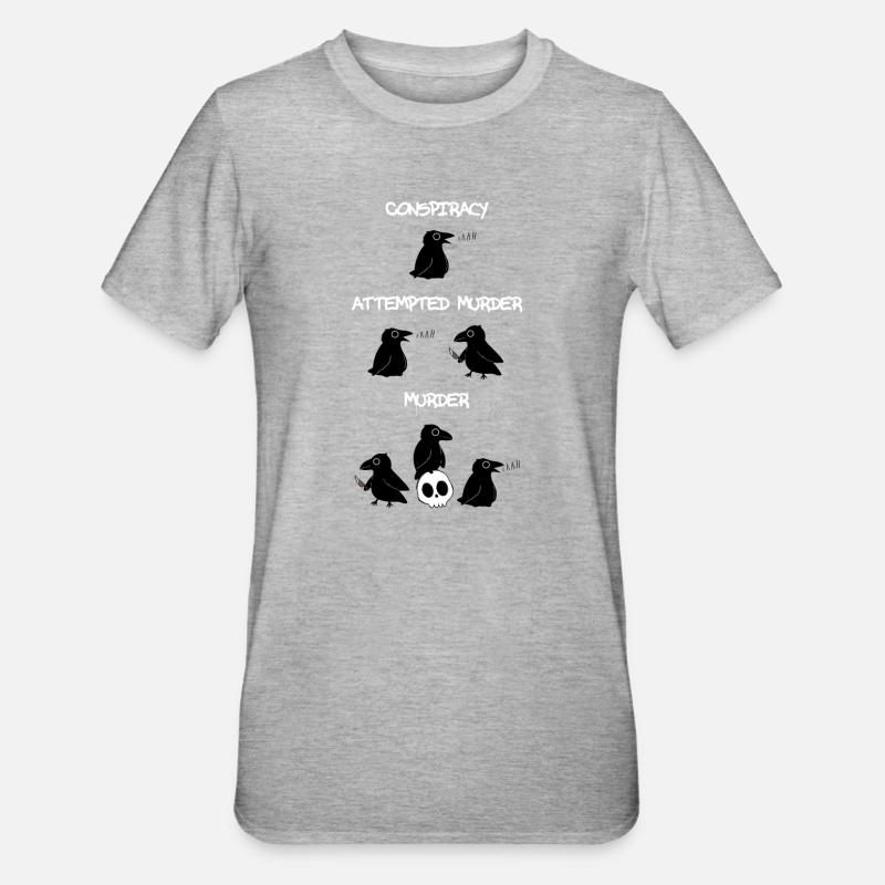 Conspiracy - Attempted Murder - Murder - Unisex Polycotton T-Shirt - heather grey