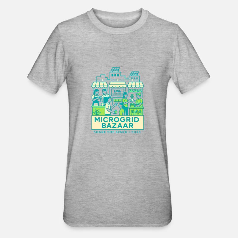 Microgrid Bazaar - Unisex Polycotton T-Shirt - Grau meliert