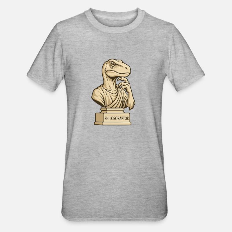 Philosoraptor - Unisex Polycotton T-Shirt - heather grey