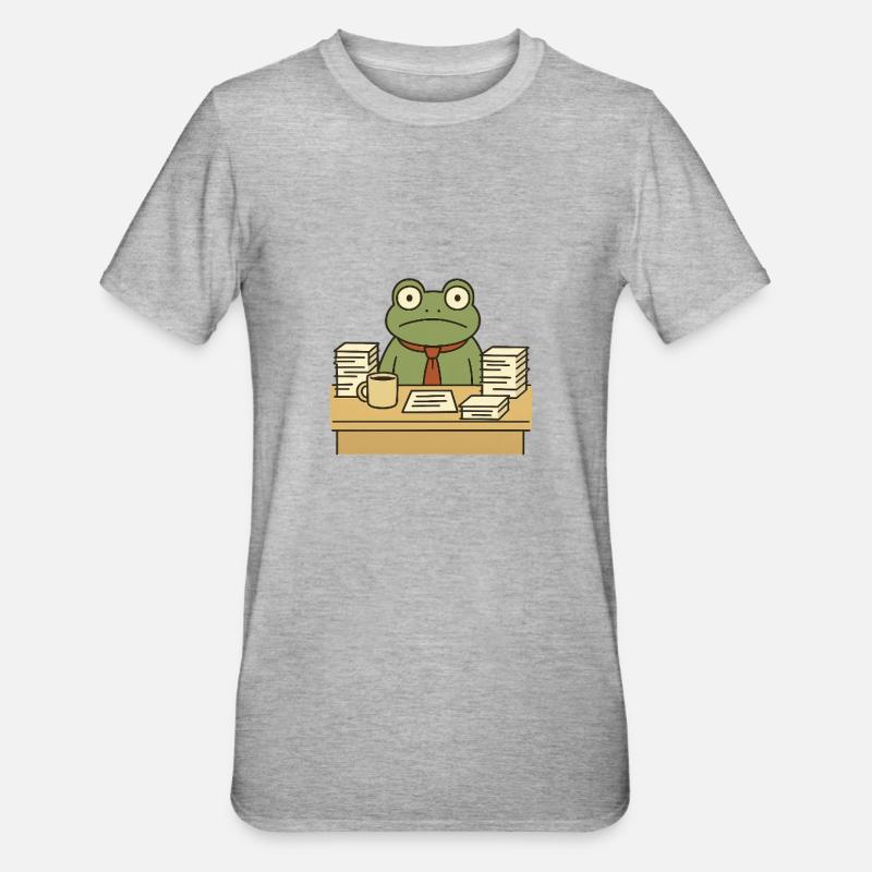 Business Frog - Unisex Polycotton T-Shirt - heather grey