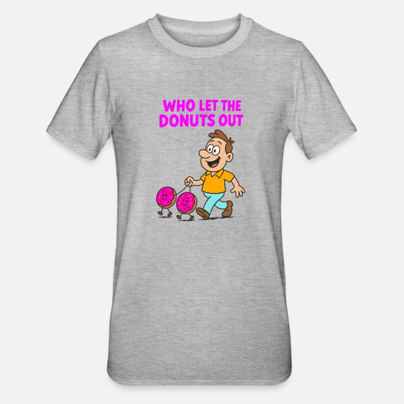 Conception d’expression de beignet humoristique - T-shirt polycoton Unisexe - gris chiné