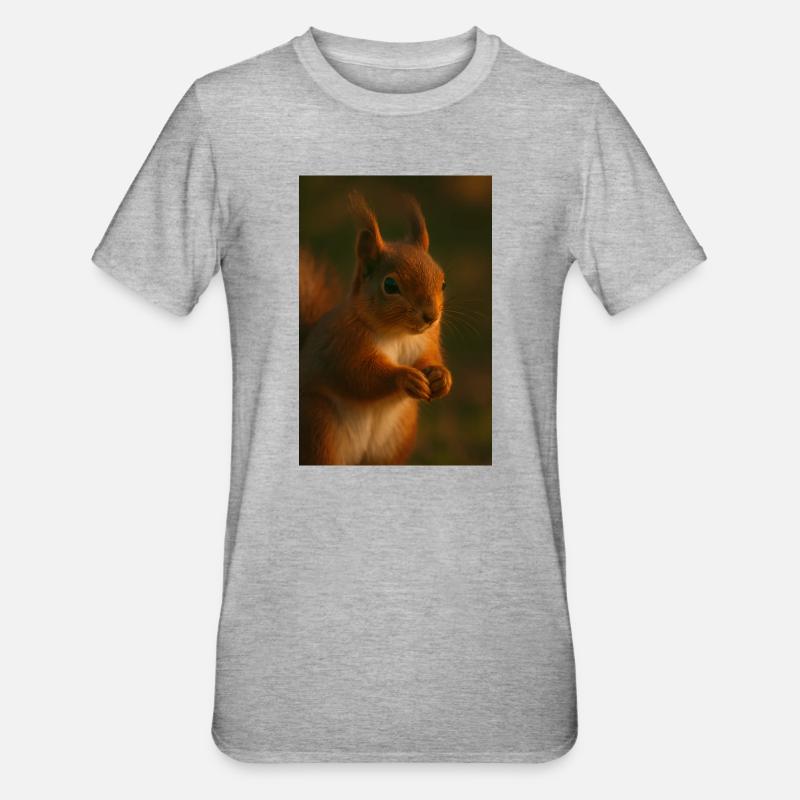 Tiere - Eichhörnchen - Unisex Polycotton T-Shirt - Grau meliert