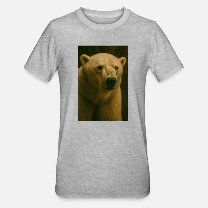 Tiere - Eisbär - Unisex Polycotton T-Shirt - Grau meliert