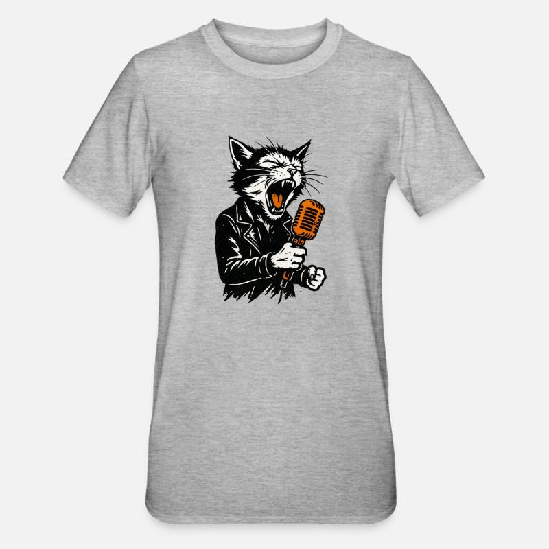 Mécanisme à bascule avec micro - T-shirt polycoton Unisexe - gris chiné