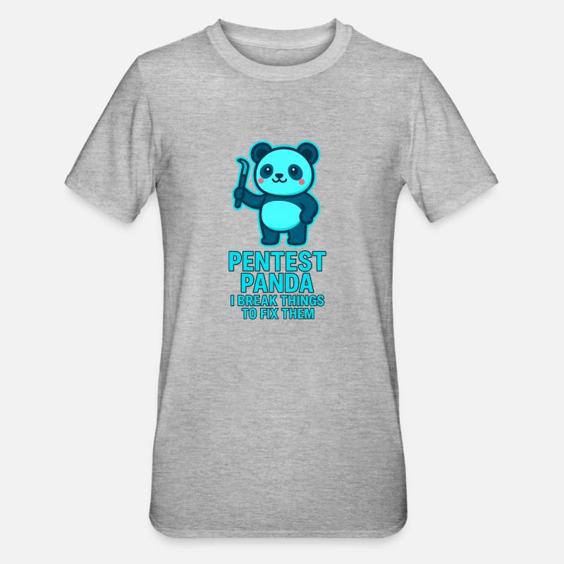 Pentest Panda: Fixing Errors - Unisex Polycotton T-Shirt - heather grey