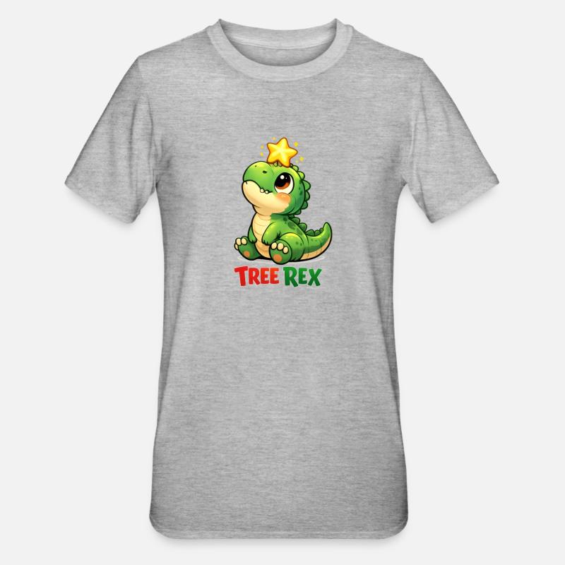 Tree Rex Dino T Rex - T-shirt polycoton Unisexe - gris chiné