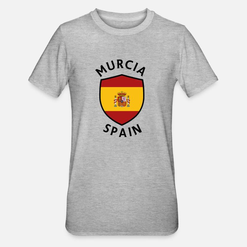 Bouclier de Murcie sous drapeau espagnol - T-shirt polycoton Unisexe - gris chiné
