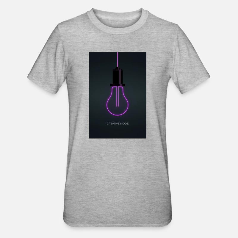 Affiche Créative de Mode Néon - T-shirt polycoton Unisexe - gris chiné