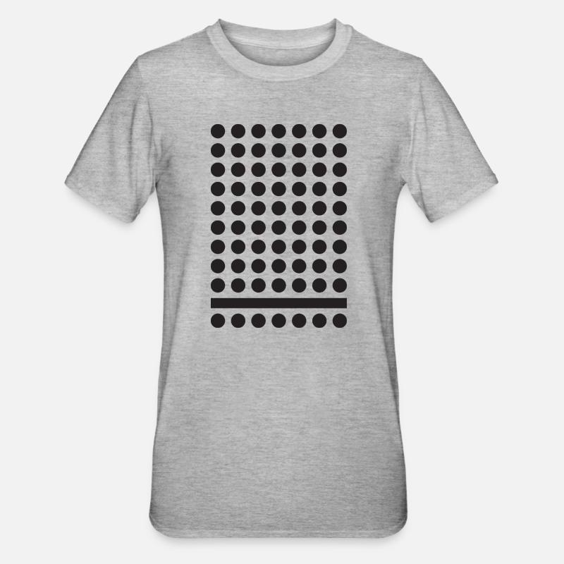 Monochrome Dot Grid Pattern - Unisex Polycotton T-Shirt - heather grey