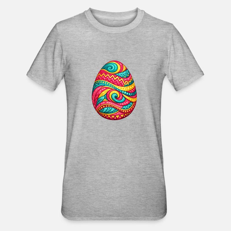 Colorful spiral Easter egg - Unisex Polycotton T-Shirt - heather grey