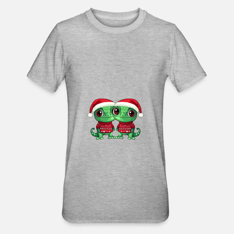 L’équipe de Noël Caméléon - T-shirt polycoton Unisexe - gris chiné