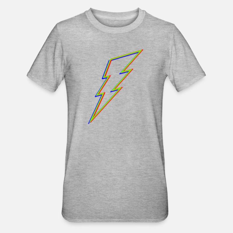 Lightning ϟ - Unisex Polycotton T-Shirt - heather grey