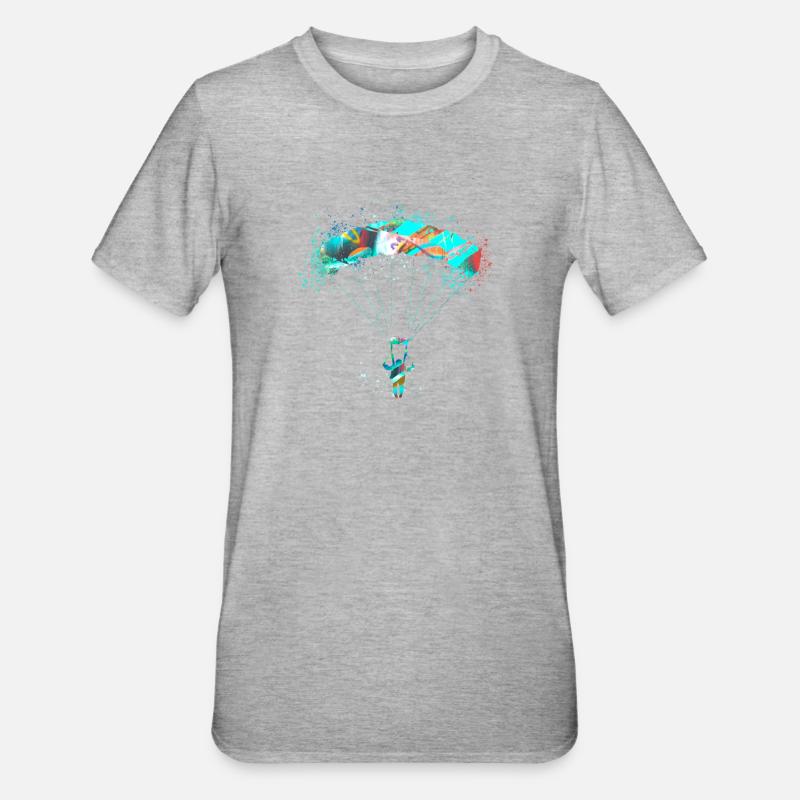 fallschirm,fallschirmfliegen,graffiti,gleitschirm - Unisex Polycotton T-Shirt - Grau meliert