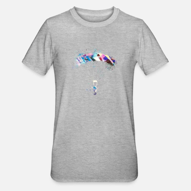fallschirm,fallschirmfliegen,graffiti,gleitschirm - Unisex Polycotton T-Shirt - Grau meliert