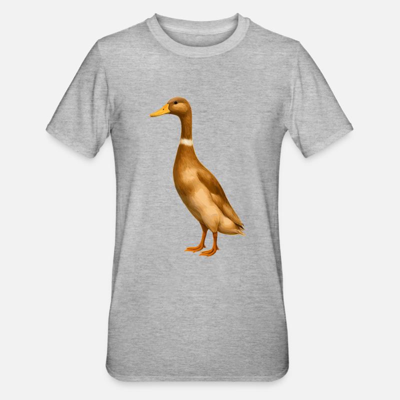 Runner Duck Runner Élevage de canards Runner Duck Breeder - T-shirt polycoton Unisexe - gris chiné