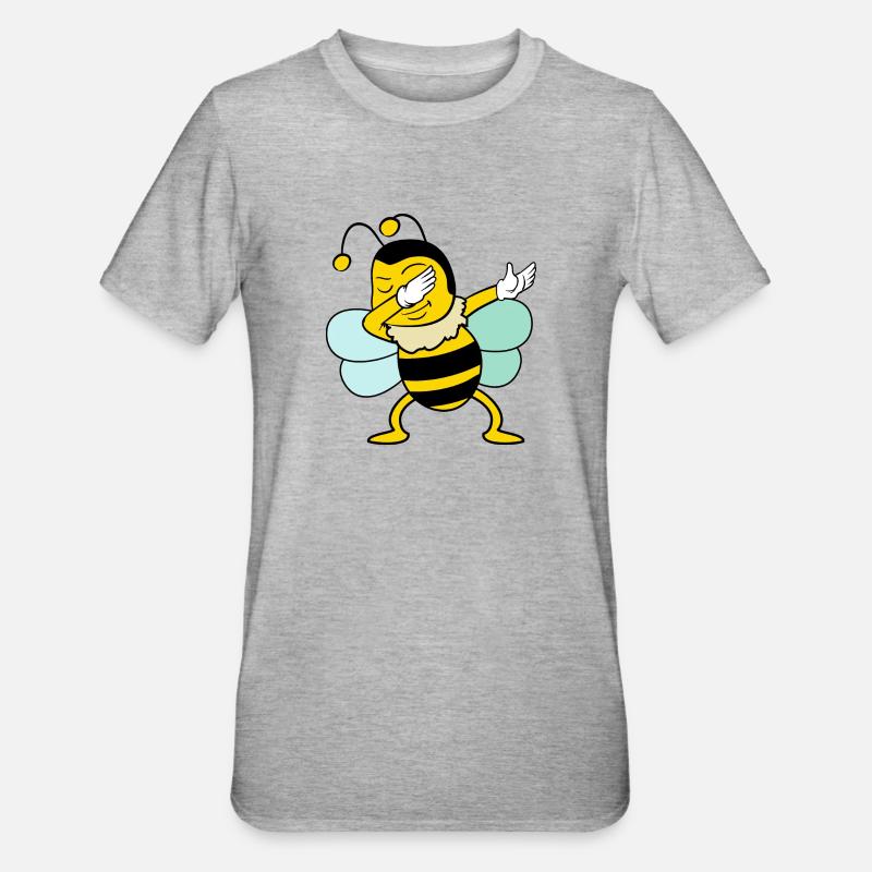 Dabbing Dab Bee - T-shirt polycoton Unisexe - gris chiné