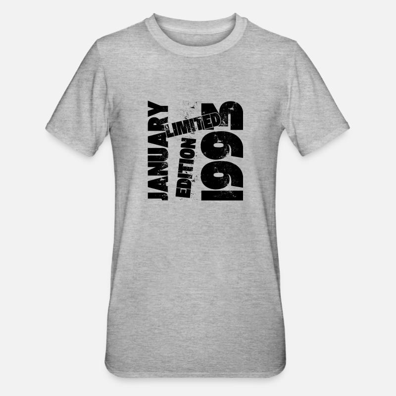 JANVIER 1993 LIMITED EDITION - T-shirt polycoton Unisexe - gris chiné