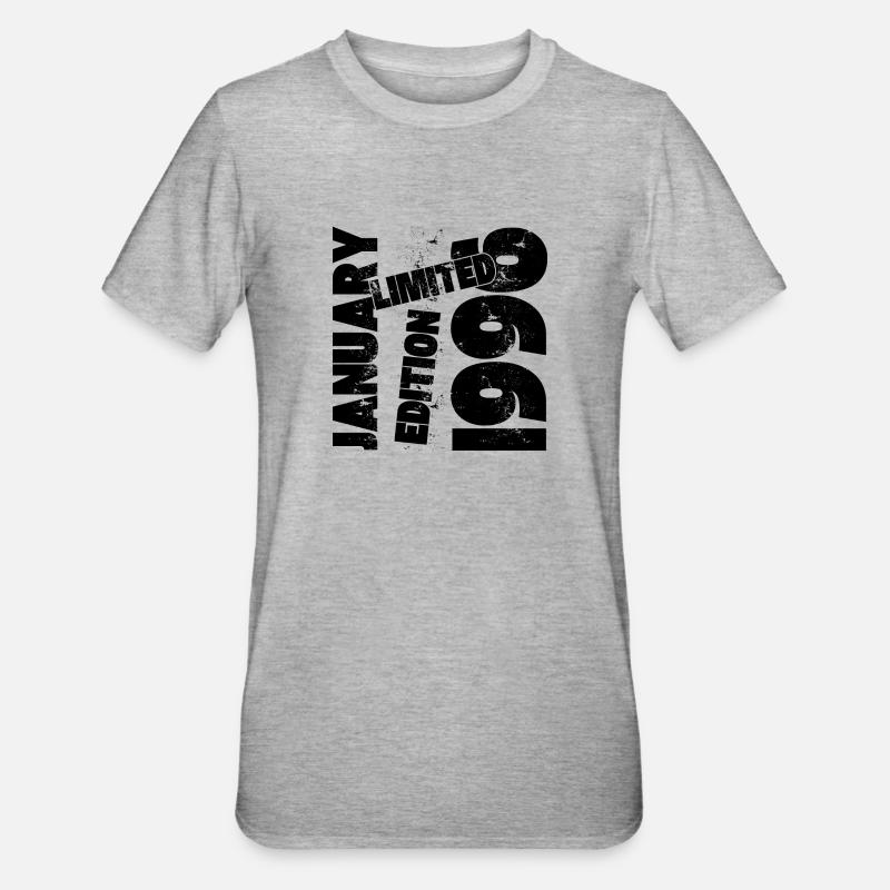 JANVIER 1996 LIMITED EDITION - T-shirt polycoton Unisexe - gris chiné