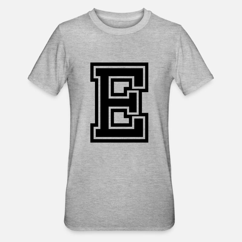 E - Unisex Polycotton T-Shirt - Grau meliert