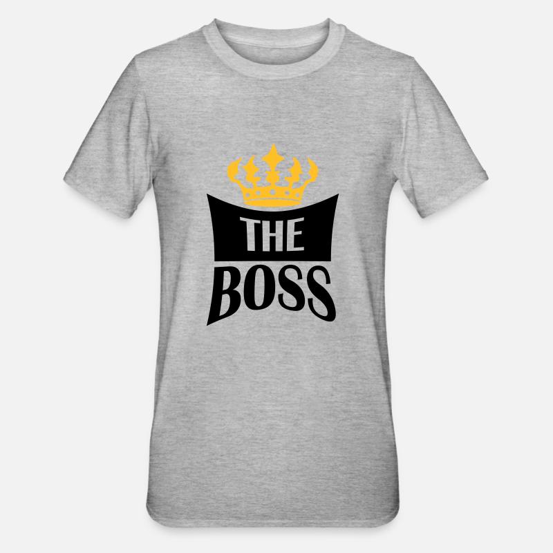Krone The Boss - Unisex Polycotton T-Shirt - Grau meliert