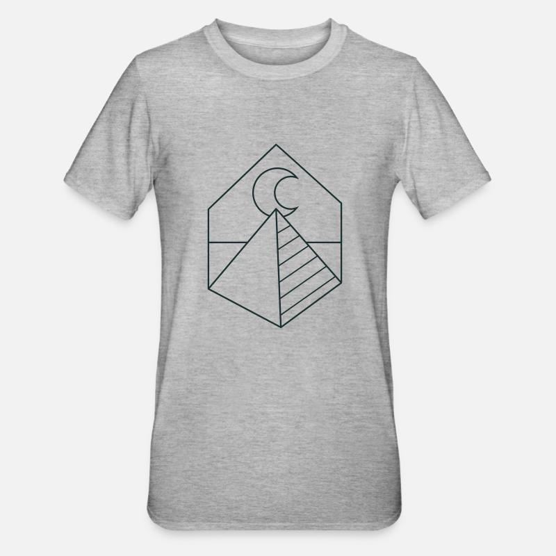 Pyramide BOHO sur la lune - T-shirt polycoton Unisexe - gris chiné