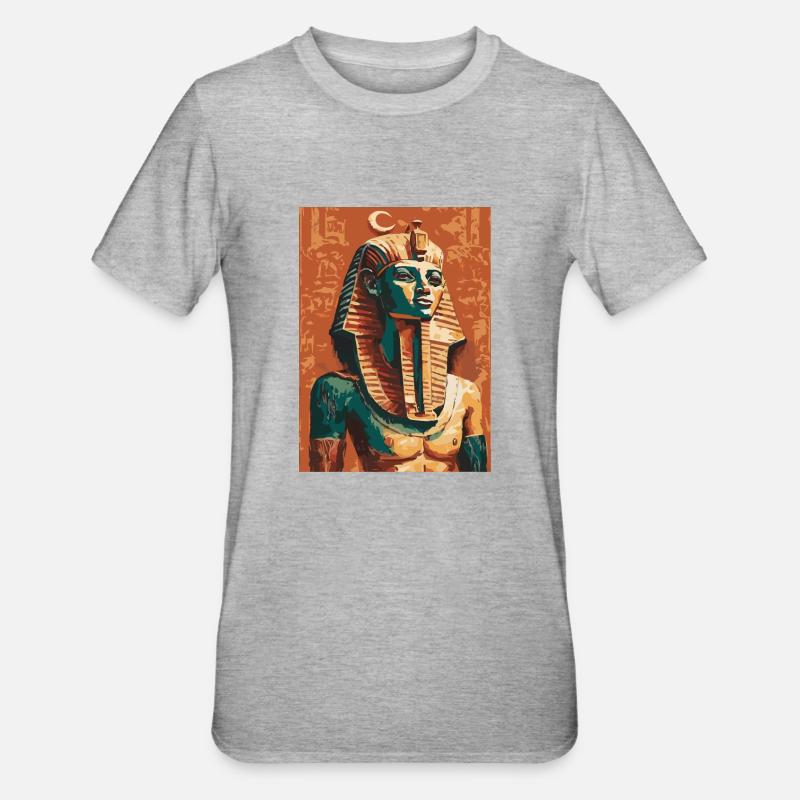 Pharaon dans la pierre - T-shirt polycoton Unisexe - gris chiné