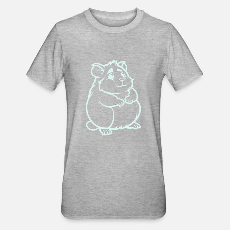 hamster comic tier - Unisex Polycotton T-Shirt - Grau meliert