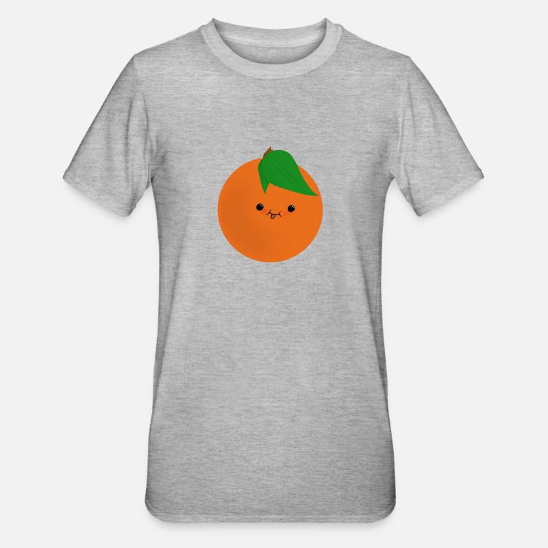 Nette orange - Unisex Polycotton T-Shirt - Grau meliert
