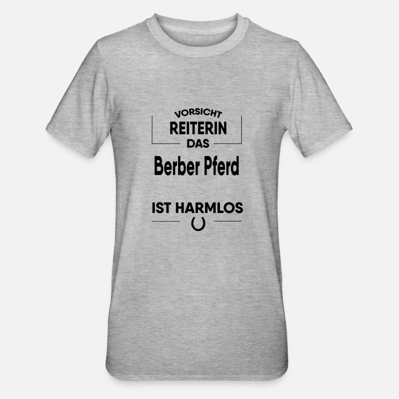 Berber Pferd Geschenk - Unisex Polycotton T-Shirt - Grau meliert