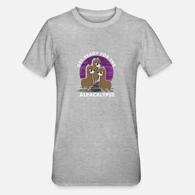 Préparez-vous pour l'alpakalypse - T-shirt polycoton Unisexe - gris chiné