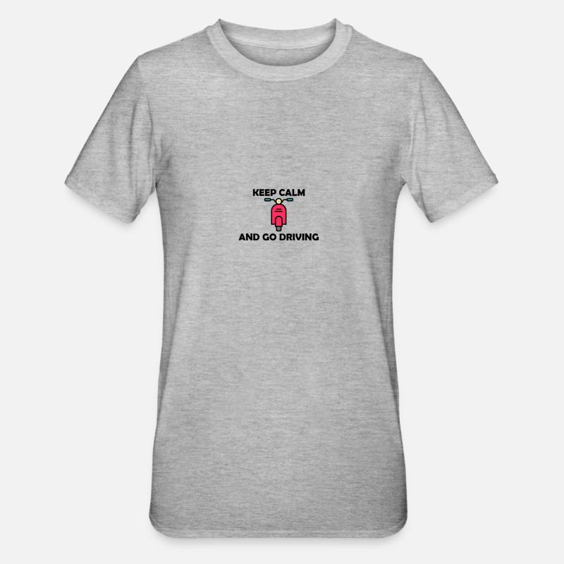 Roller Motorrad Geschenkidee - Unisex Polycotton T-Shirt - Grau meliert