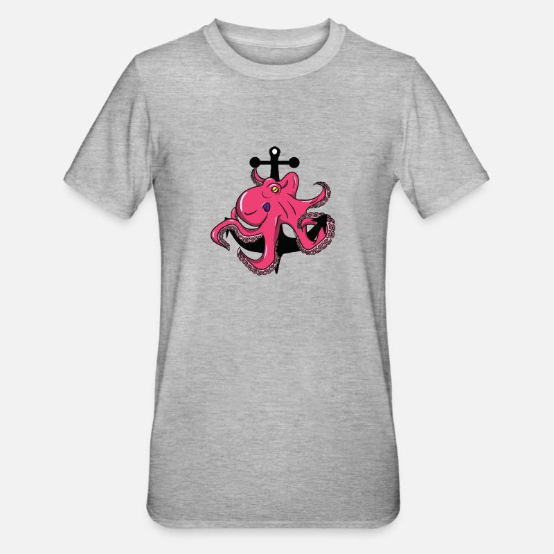 Octopus - octopus - ancre - T-shirt polycoton Unisexe - gris chiné