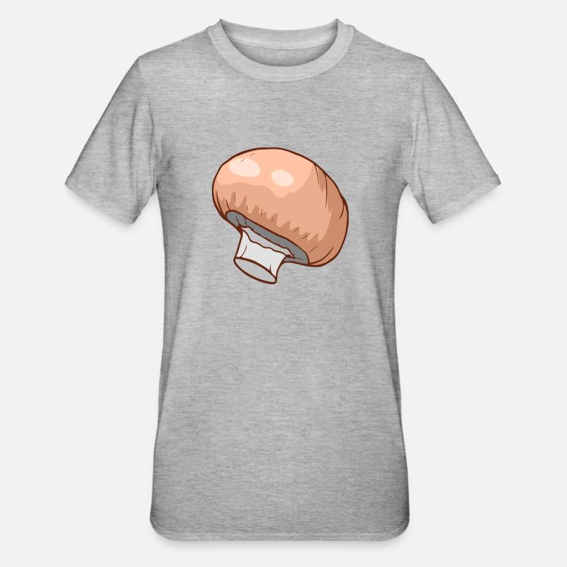 Champignons Egerlinge Angerlinge champignons - T-shirt polycoton Unisexe - gris chiné