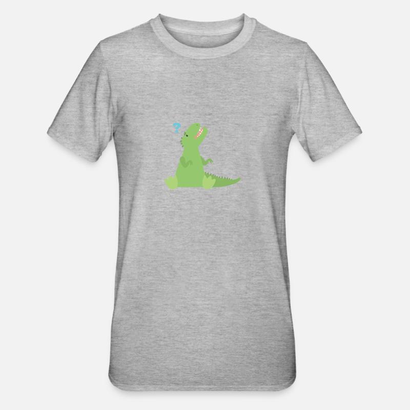 T Rex Points d’interrogation - T-shirt polycoton Unisexe - gris chiné