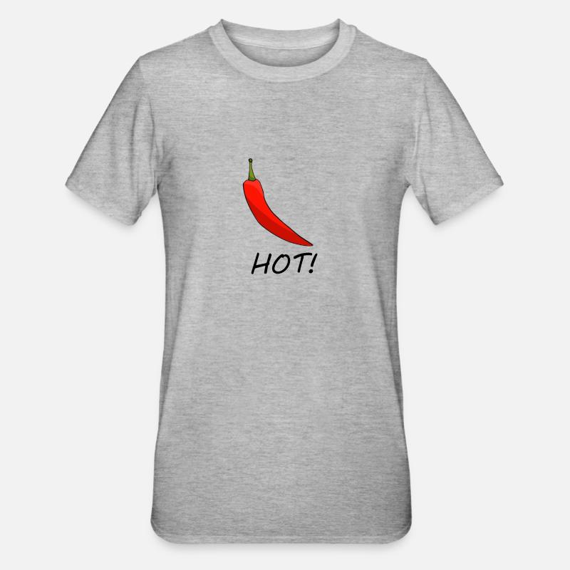 Hot chilli spicy gift idea gift - Unisex Polycotton T-Shirt - heather grey