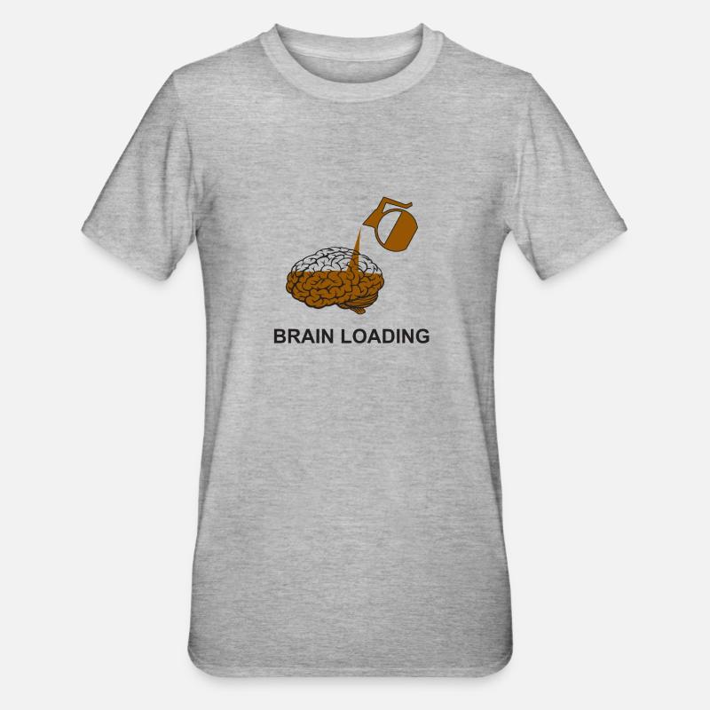 Brain loading by coffee - Unisex Polycotton T-Shirt - heather grey