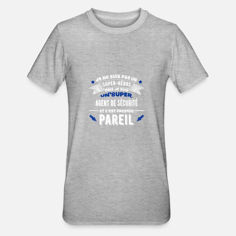 SuperAgent de sécurité cadeau - T-shirt polycoton Unisexe - gris chiné