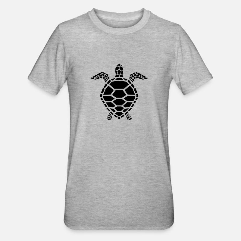 tortue de mer - T-shirt polycoton Unisexe - gris chiné