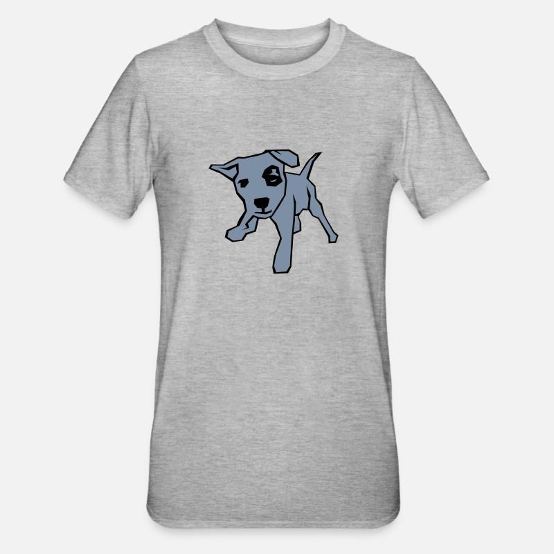 Chiot - T-shirt polycoton Unisexe - gris chiné