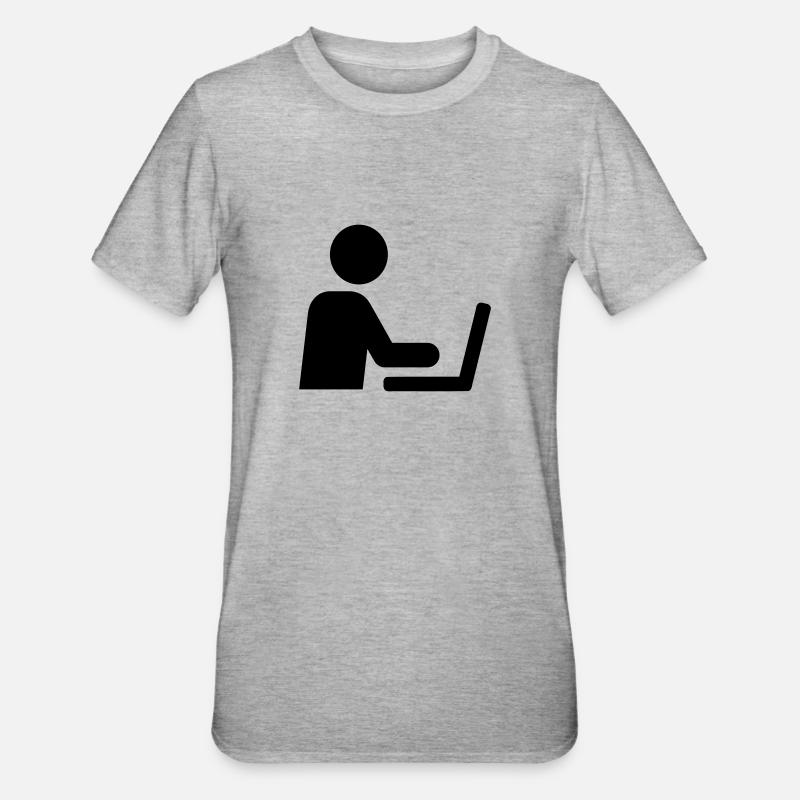 Computer - Unisex Polycotton T-Shirt - heather grey