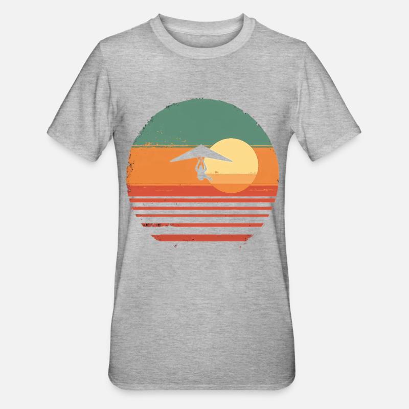 Oldtimer-Hängegleiter - Unisex Polycotton T-Shirt - Grau meliert