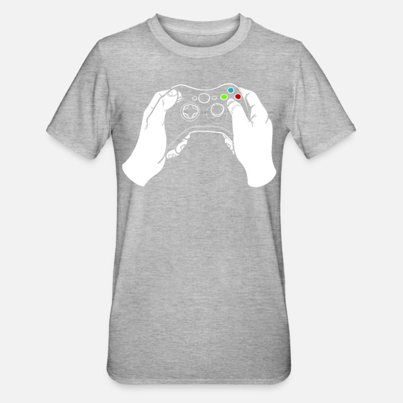 Gaming Controller - Unisex Polycotton T-Shirt - Grau meliert