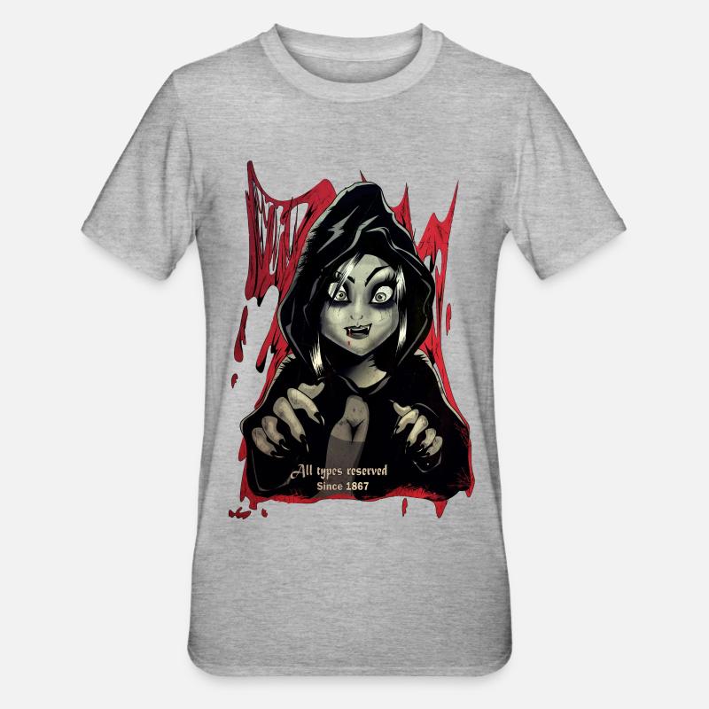 2 Vampire - Unisex Polycotton T-Shirt - Grau meliert