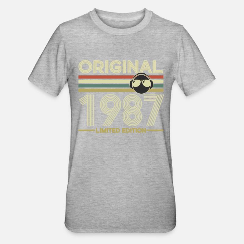 1987 - T-shirt polycoton Unisexe - gris chiné