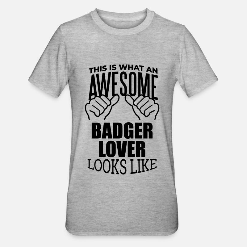 Dachs - Unisex Polycotton T-Shirt - Grau meliert