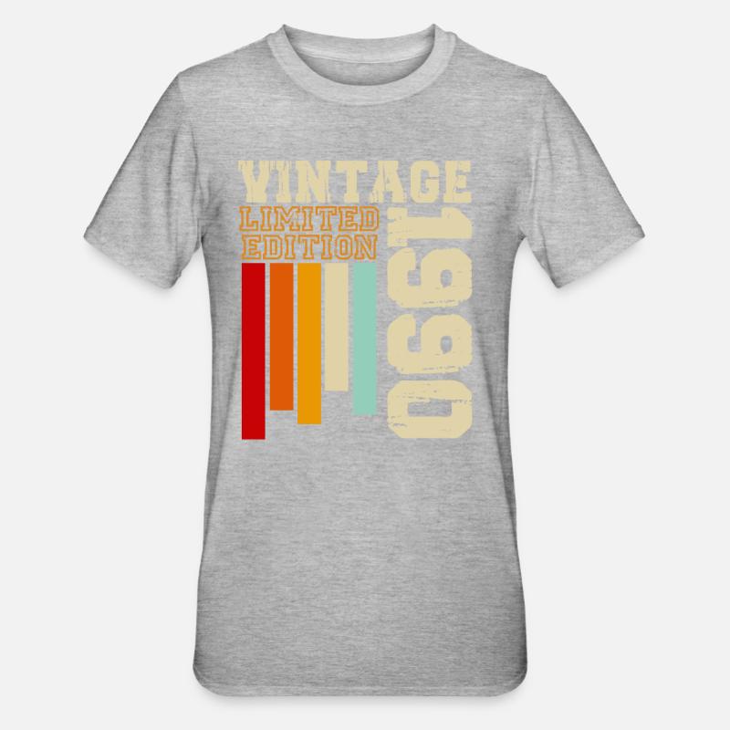 1990 - T-shirt polycoton Unisexe - gris chiné