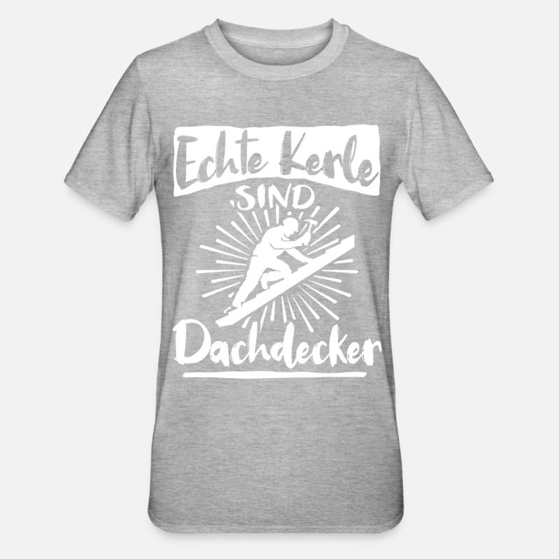 Dachdecker - Unisex Polycotton T-Shirt - Grau meliert